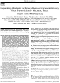 Cover page: Expanding Medicaid to Reduce Human Immunodeficiency Virus Transmission in Houston, Texas