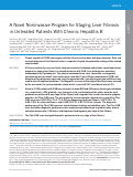 Cover page: A Novel Noninvasive Program for Staging Liver Fibrosis in Untreated Patients With Chronic Hepatitis B