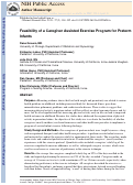 Cover page: Feasibility of a Caregiver Assisted Exercise Program for Preterm Infants