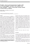 Cover page: Predictive value of serial measurements of quality of life on all-cause mortality in prostate cancer patients: data from CaPSURE™ (cancer of the prostate strategic urologic research endeavor) database