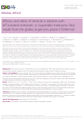 Cover page: Efficacy and safety of nilotinib in patients with KIT-mutated metastatic or inoperable melanoma: final results from the global, single-arm, phase II TEAM trial