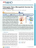 Cover page: Tolerogenic Nano-/Microparticle Vaccines for Immunotherapy