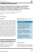 Cover page: Novel Coronavirus Disease (COVID-19) and Biologic Therapy for Psoriasis: Successful Recovery in Two Patients After Infection with Severe Acute Respiratory Syndrome Coronavirus 2 (SARS-CoV-2)