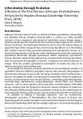 Cover page: A Revolution through Evolution: A Review of The First Farmers of Europe: An Evolutionary Perspective by Stephen Shennan (Cambridge University Press, 2018)