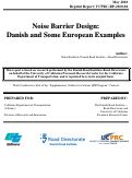 Cover page of Noise Barrier Design: Danish and Some European Examples