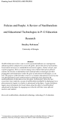 Cover page: Policies and People: A Review of Neoliberalism and Educational Technologies in P-12 Education Research