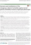 Cover page: Genome and methylome of the oleaginous diatom Cyclotella cryptica reveal genetic flexibility toward a high lipid phenotype