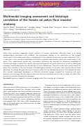 Cover page: Multimodal imaging assessment and histologic correlation of the female rat pelvic floor muscles’ anatomy