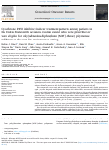 Cover page: Cytochrome P450 inhibitor/inducer treatment patterns among patients in the United States with advanced ovarian cancer who were prescribed or were eligible for poly(adenosine diphosphate [ADP]-ribose) polymerase inhibitors in the first-line maintenance setting.