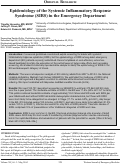 Cover page: Epidemiology of the Systemic Inflammatory Response Syndrome (SIRS) in the Emergency Department