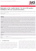 Cover page: Redemption of the “spoiled identity:” the role of HIV‐positive individuals in HIV care cascade interventions