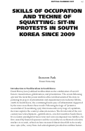 Cover page: SKILLS OF OCCUPATION AND TECHNE OF SQUATTING: SIT-IN PROTESTS IN SOUTH KOREA SINCE 2009