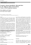 Cover page: Normative calcaneal quantitative ultrasound data for the indigenous Shuar and non-Shuar Colonos of the Ecuadorian Amazon