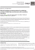 Cover page: Natural language processing systems for pathology parsing in limited data environments with uncertainty estimation.