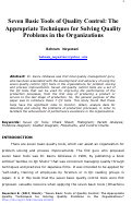 Cover page: Seven Basic Tools of Quality Control: The Appropriate Techniques for Solving Quality Problems in the Organizations