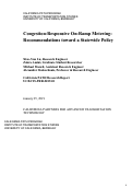 Cover page of Congestion-Responsive On-Ramp Metering: Recommendations toward a Statewide Policy