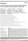 Cover page: Association between body mass index and localized prostate cancer management and disease‐specific quality of life