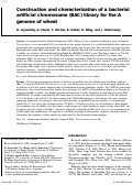 Cover page: Construction and characterization of a bacterial artificial chromosome (BAC) library for the A genome of wheat