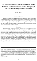 Cover page: The Fossil Fuel Phase-Out's Multi-Million Dollar Problem: An Environmental Justice Analysis Of Idle Oil Well Management in California