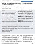 Cover page: Minorities Are Underrepresented in Clinical Trials of Pharmaceutical Agents for Cystic Fibrosis