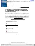 Cover page: Organizational and Individual Determinants of Evidence Use by Managers in Public Human Service Organizations