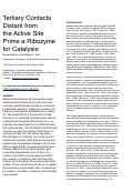 Cover page: Tertiary contacts distant from the active site prime a ribozyme for catalysis