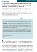 Cover page: Correlating Quantitative MRI-based Apparent Diffusion Coefficient Metrics with 24-month Neurodevelopmental Outcomes in Neonates from the HEAL Trial.