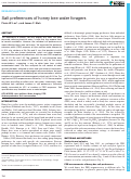 Cover page: Salt preferences of honey bee water foragers