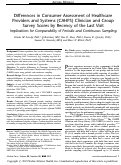 Cover page: Differences in Consumer Assessment of Healthcare Providers and Systems Clinician and Group Survey Scores by Recency of the Last Visit