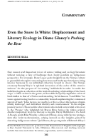 Cover page: Even the Snow Is White: Displacement and Literary Ecology in Diane Glancy's Pushing the Bear