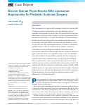 Cover page: Erector Spinae Plane Blocks With Liposomal Bupivacaine for Pediatric Scoliosis Surgery