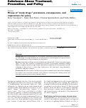 Cover page of Misuse of "study drugs:" prevalence, consequences, and implications for policy
