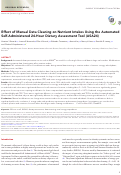 Cover page: Effect of Manual Data Cleaning on Nutrient Intakes Using the Automated Self-Administered 24-Hour Dietary Assessment Tool (ASA24)