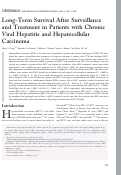 Cover page: Long‐term survival after surveillance and treatment in patients with chronic viral hepatitis and hepatocellular carcinoma