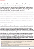 Cover page: A Broadly Implementable Research Course in Phage Discovery and Genomics for First-Year Undergraduate Students