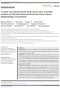 Cover page: Cocaine use and head and neck cancer risk: A pooled analysis in the International Head and Neck Cancer Epidemiology Consortium