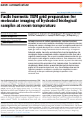 Cover page: Facile hermetic TEM grid preparation for molecular imaging of hydrated biological samples at room temperature