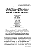 Cover page: Effect of Stimulant Medication on Children with Attention Deficit Disorder: A “Review of Reviews”