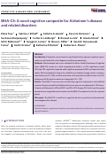 Cover page: BHA‐CS: A novel cognitive composite for Alzheimer's disease and related disorders