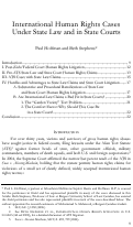 Cover page: International Human Rights Cases Under State Law and in State Courts
