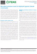 Cover page: Microbial solutions must be deployed against climate catastrophe.