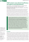 Cover page: FDXR variants cause adrenal insufficiency and atypical sexual development.