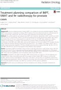 Cover page: Treatment planning comparison of IMPT, VMAT and 4π radiotherapy for prostate cases