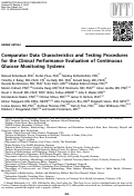 Cover page: Comparator Data Characteristics and Testing Procedures for the Clinical Performance Evaluation of Continuous Glucose Monitoring Systems.
