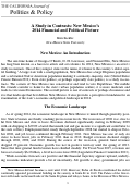 Cover page: A Study in Contrasts: New Mexico's 2014 Financial and Political Picture