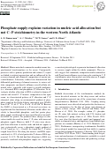 Cover page: Phosphate supply explains variation in nucleic acid allocation but not C: P stoichiometry in the western North Atlantic