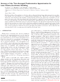 Cover page: Accuracy of the time-averaged ponderomotive approximation for laser-plasma accelerator modeling