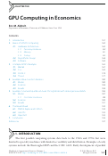 Cover page: GPU Computing in Economics