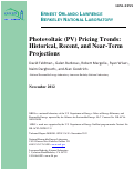 Cover page: Photovoltaic (PV) Pricing Trends: Historical, Recent, and Near-Term Projections