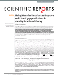 Cover page: Using Wannier functions to improve solid band gap predictions in density functional theory